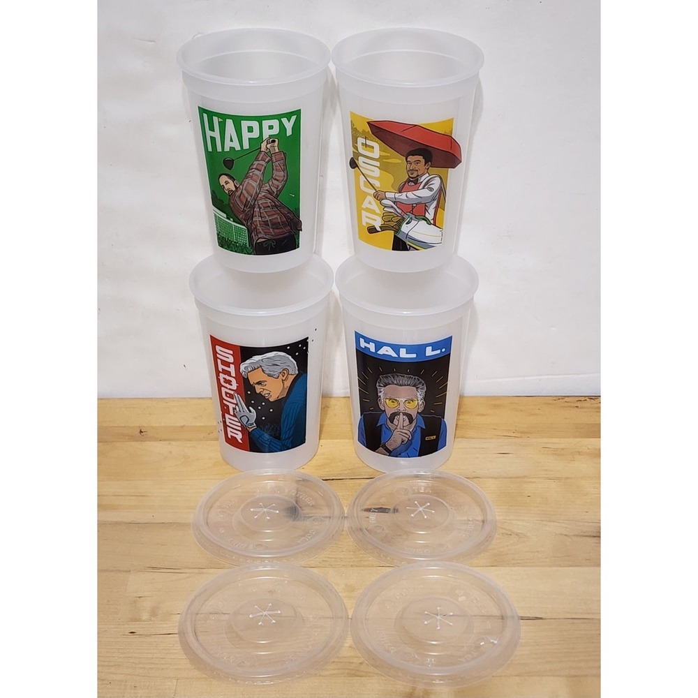 Happy Gilmore 2 Set Of 4 Promotional Cups W/ Lids Subway Netflix Limited Edition